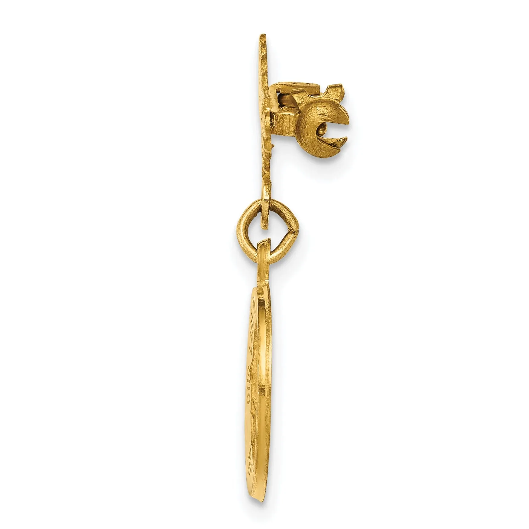 14k Yellow Gold Our Lady of Guadalupe Medal Pin