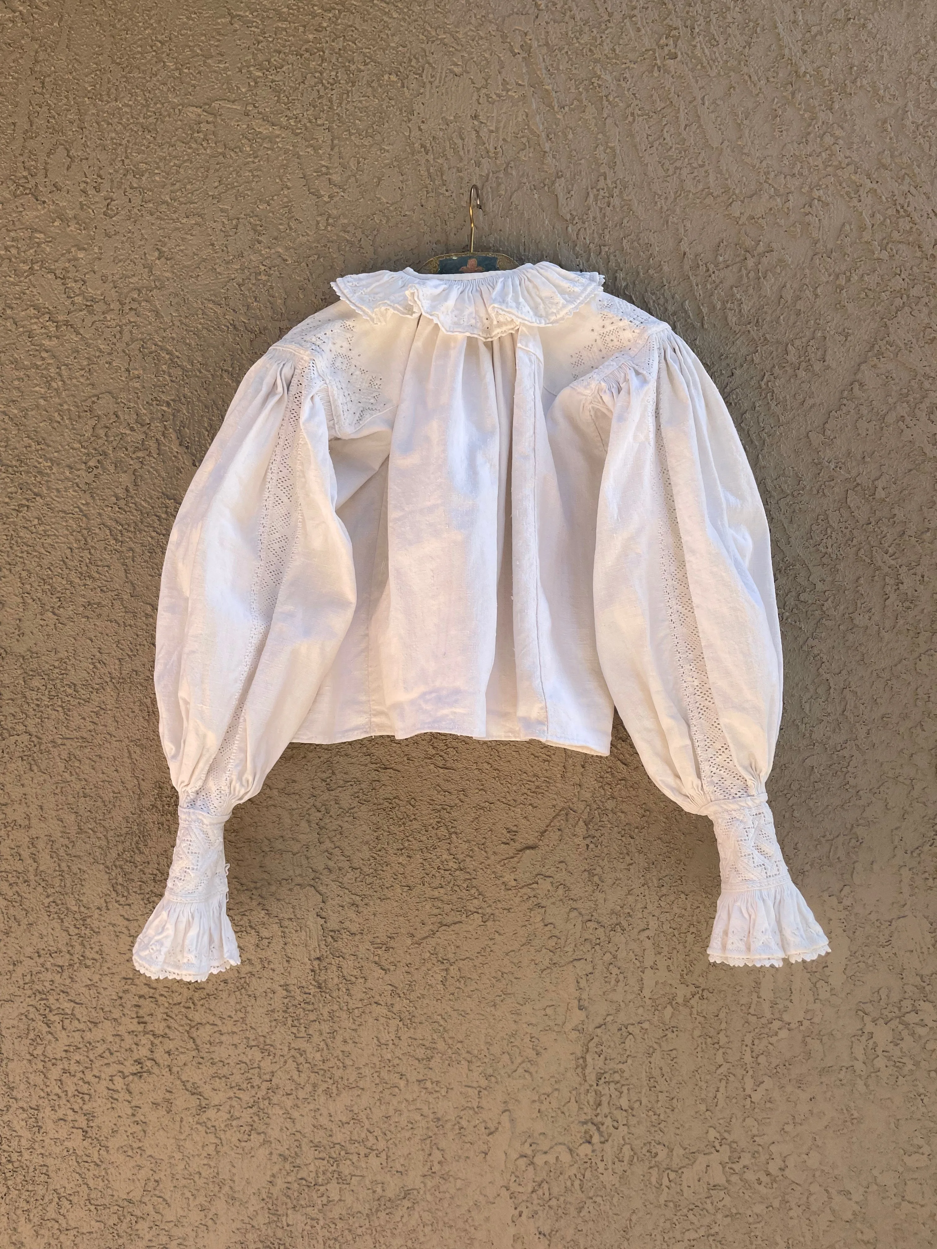 1930s Romanian Hemp/Linen Hand Smocked Blouse