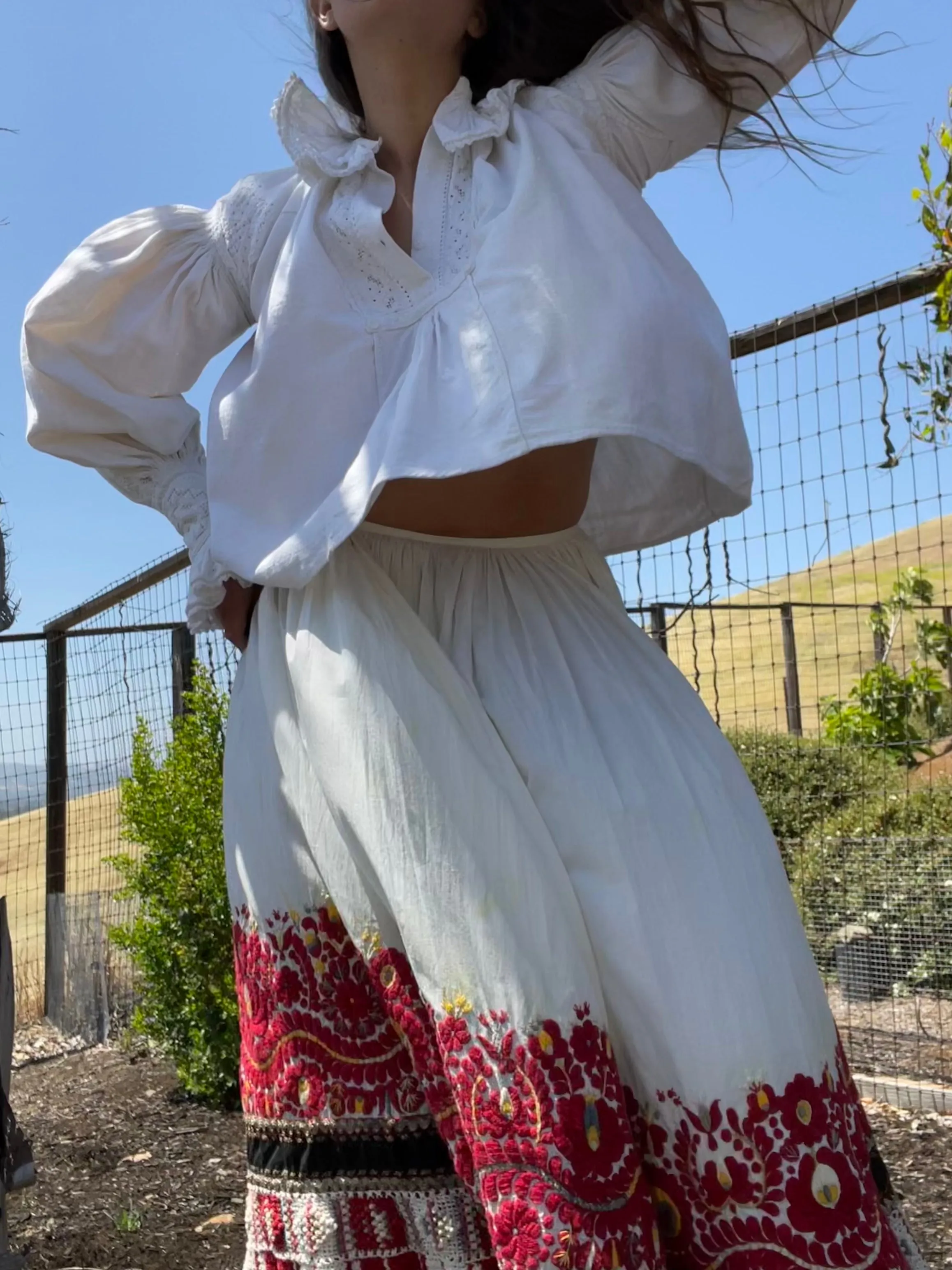 1930s Romanian Hemp/Linen Hand Smocked Blouse