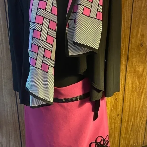 3 piece Suit set - Skirt, jacket, scarf set
