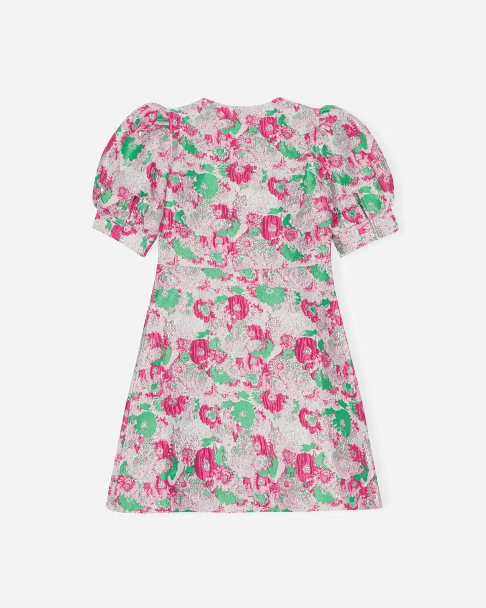 3D Jacquard Button Down Mini Dress - Sugar Plum