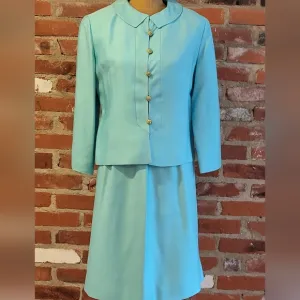 60s tailored by Kirkland Hall silk 3 piece skirt suit size medium