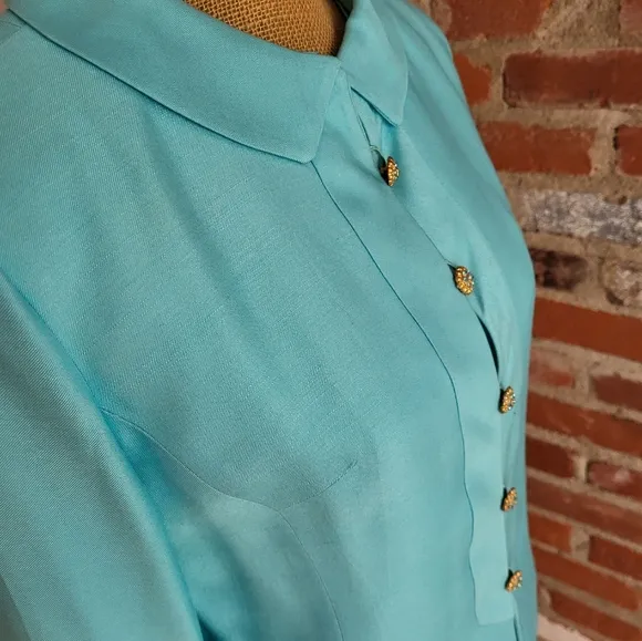 60s tailored by Kirkland Hall silk 3 piece skirt suit size medium