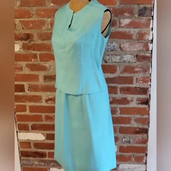 60s tailored by Kirkland Hall silk 3 piece skirt suit size medium