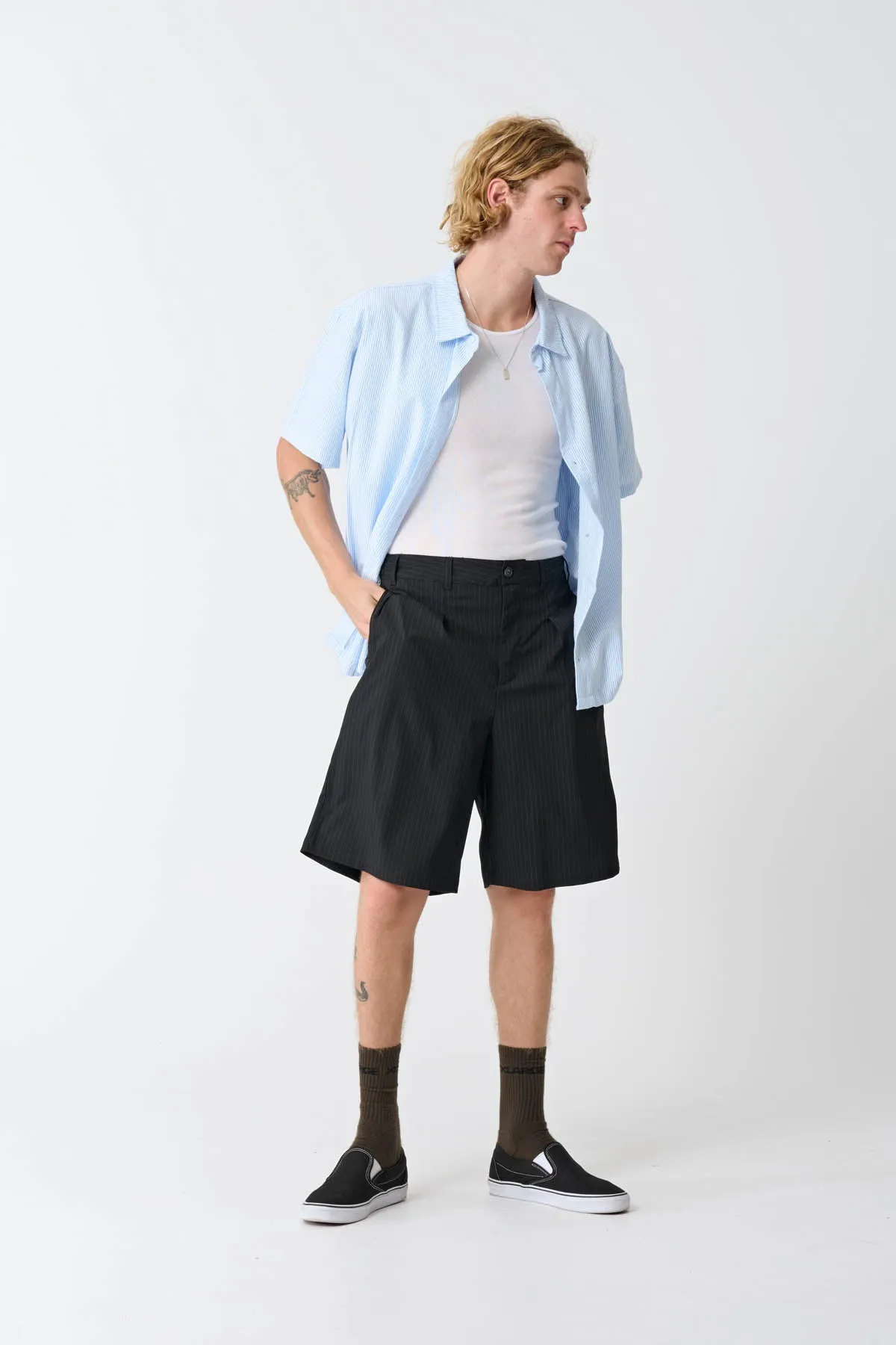 91 OXFORD SS SHIRT - BLUE STRIPE
