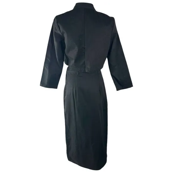 A.C Western Cotton Maxi Skirt Suit Painted Black Size Medium
