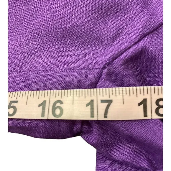Adolfo Linen Pencil Skirt Suit Vintage Designer Career Fully Lined  Purple 14