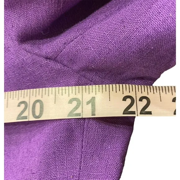 Adolfo Linen Pencil Skirt Suit Vintage Designer Career Fully Lined  Purple 14