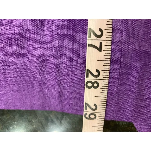 Adolfo Linen Pencil Skirt Suit Vintage Designer Career Fully Lined  Purple 14