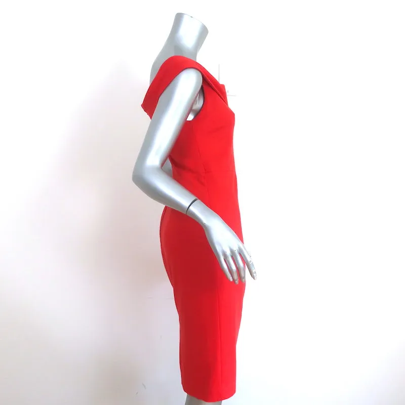 Alice   Olivia Sienna Off the Shoulder Sheath Dress Red Stretch Jersey Size 6