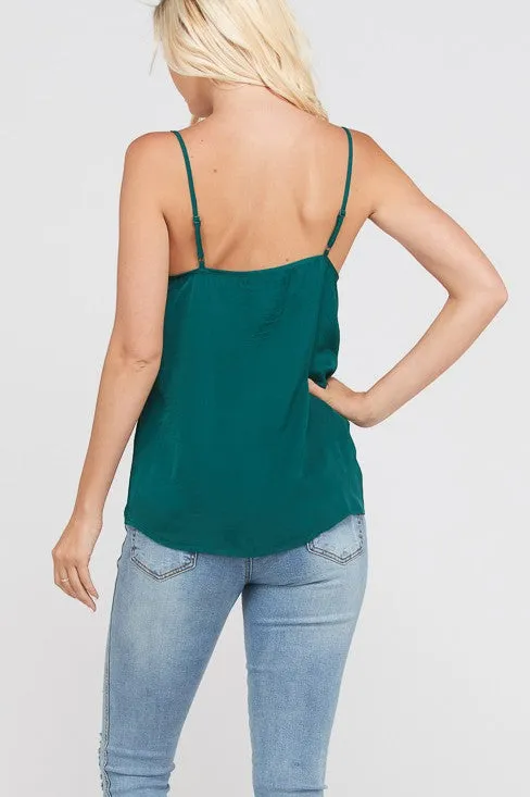 ALL MINE LACE TRIM CAMI GREEN