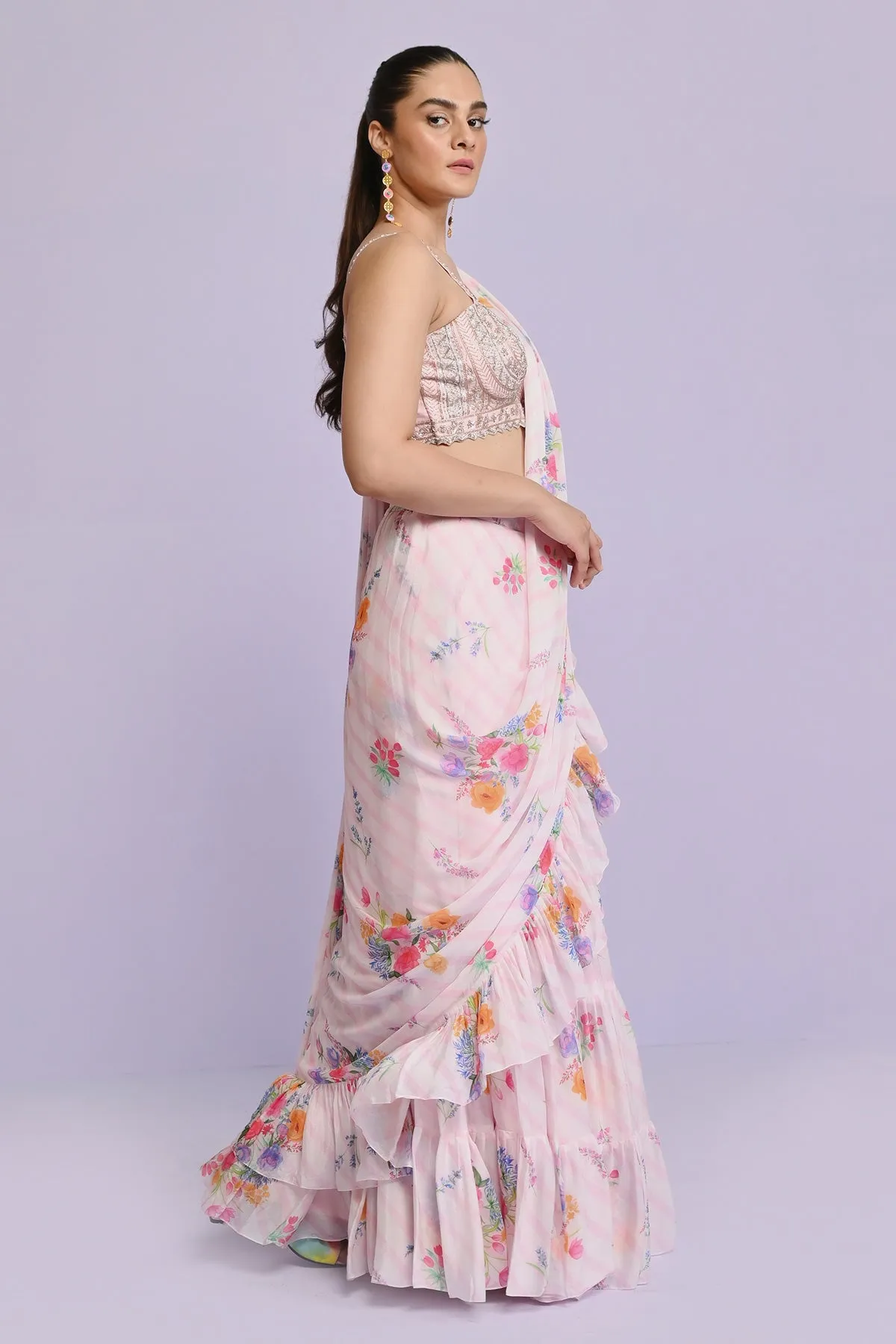 AMELIA GGT RUFFLE SAREE