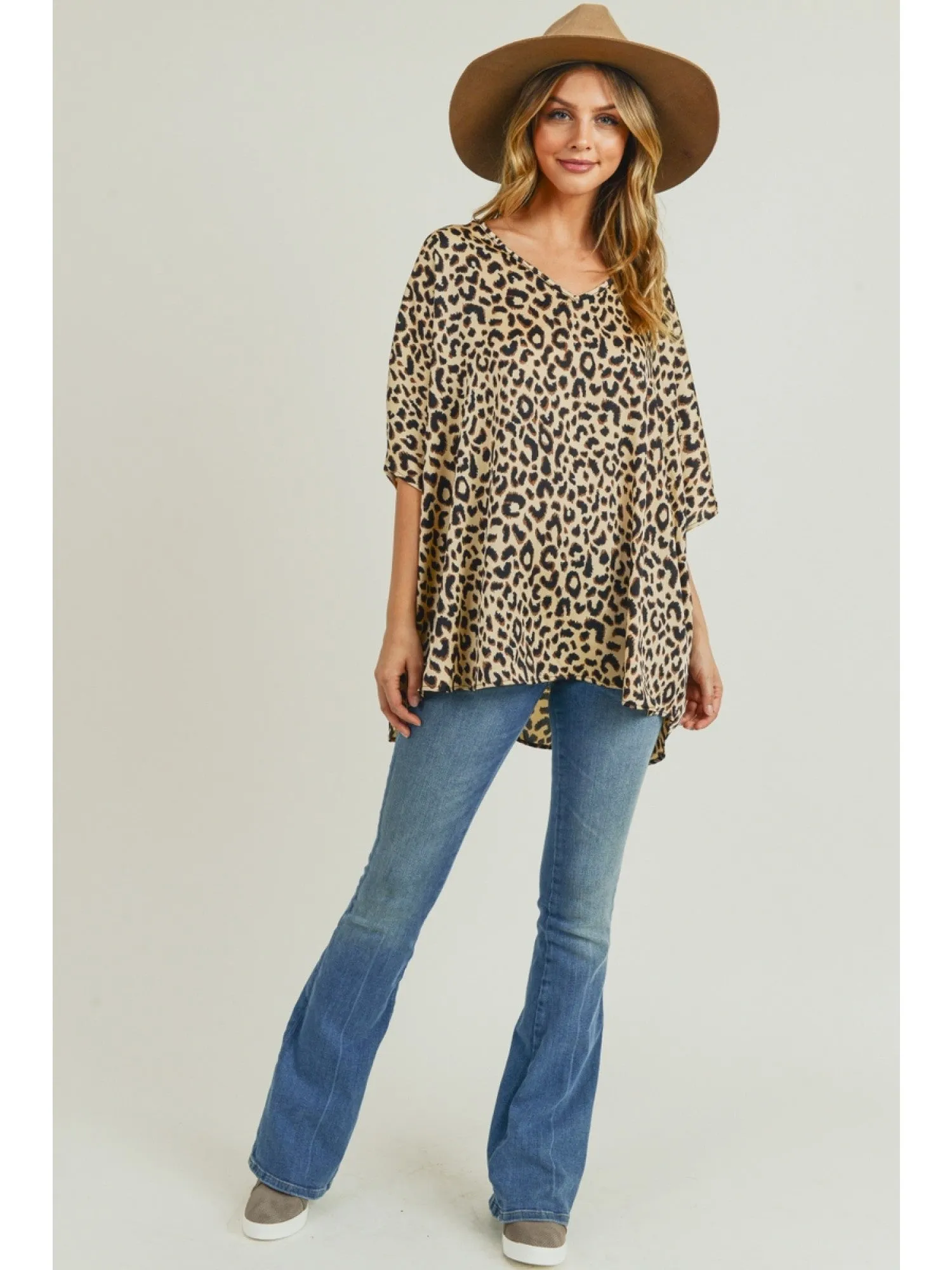 Andrea Leopard Satin Blouse