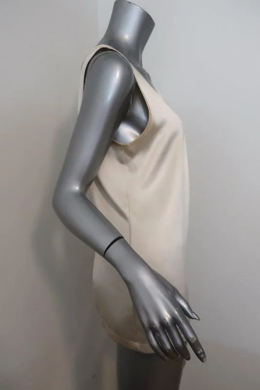 Ann Demeulemeester Tank Top Ivory Silk Satin Size 38 Sleeveless Blouse