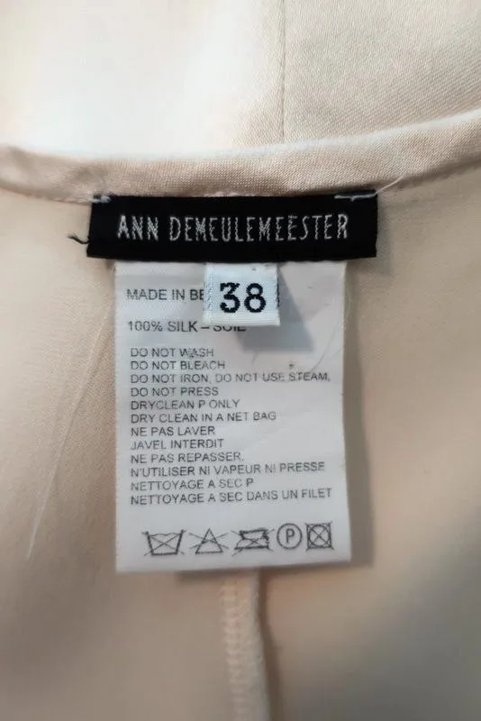 Ann Demeulemeester Tank Top Ivory Silk Satin Size 38 Sleeveless Blouse
