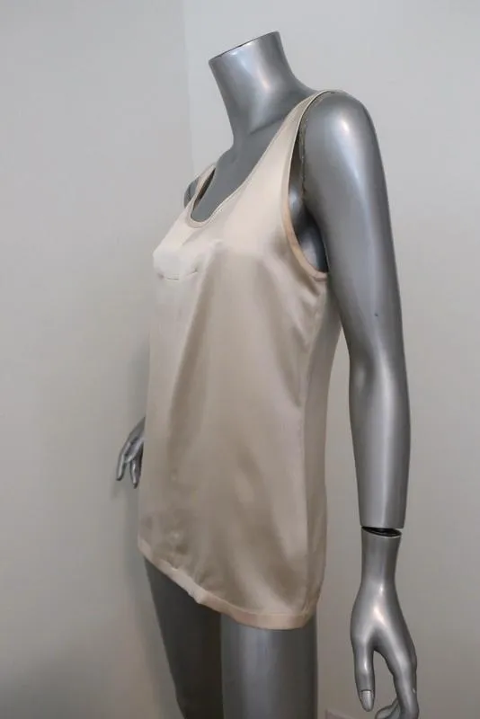 Ann Demeulemeester Tank Top Ivory Silk Satin Size 38 Sleeveless Blouse
