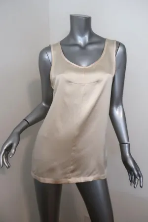Ann Demeulemeester Tank Top Ivory Silk Satin Size 38 Sleeveless Blouse