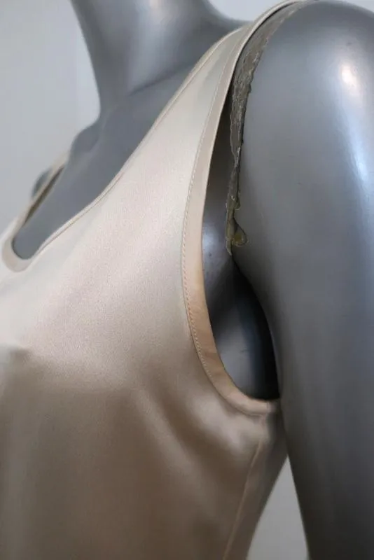 Ann Demeulemeester Tank Top Ivory Silk Satin Size 38 Sleeveless Blouse