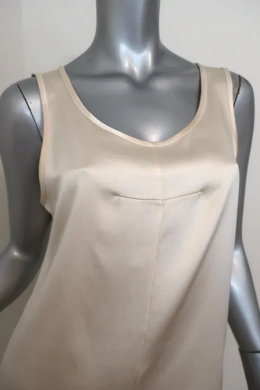 Ann Demeulemeester Tank Top Ivory Silk Satin Size 38 Sleeveless Blouse