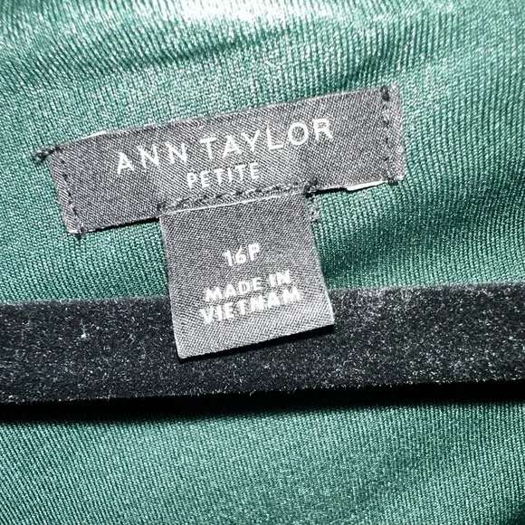 Ann Taylor Dark Emerald Green/Black Plaid Sheath Dress -16P