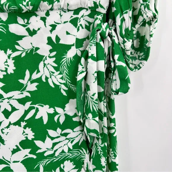 Ann Taylor NWT Green Floral Side Tie Sheath Dress size 10 Petite