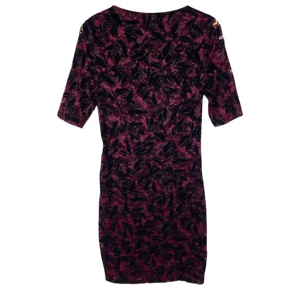 ANTHROPOLOGIE MAEVEWomen's Elorn Burgundy Black Lace Ruched Dress 10
