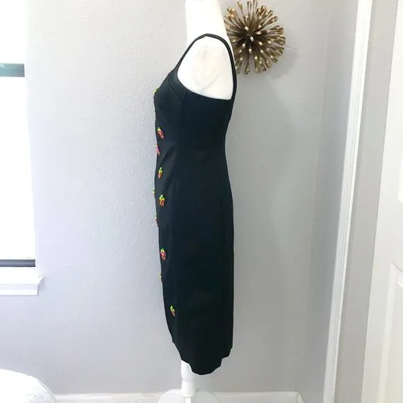 Anthropologie Shoshanna Midnight Mitchell Jewel Bead Embellished Midi Dress