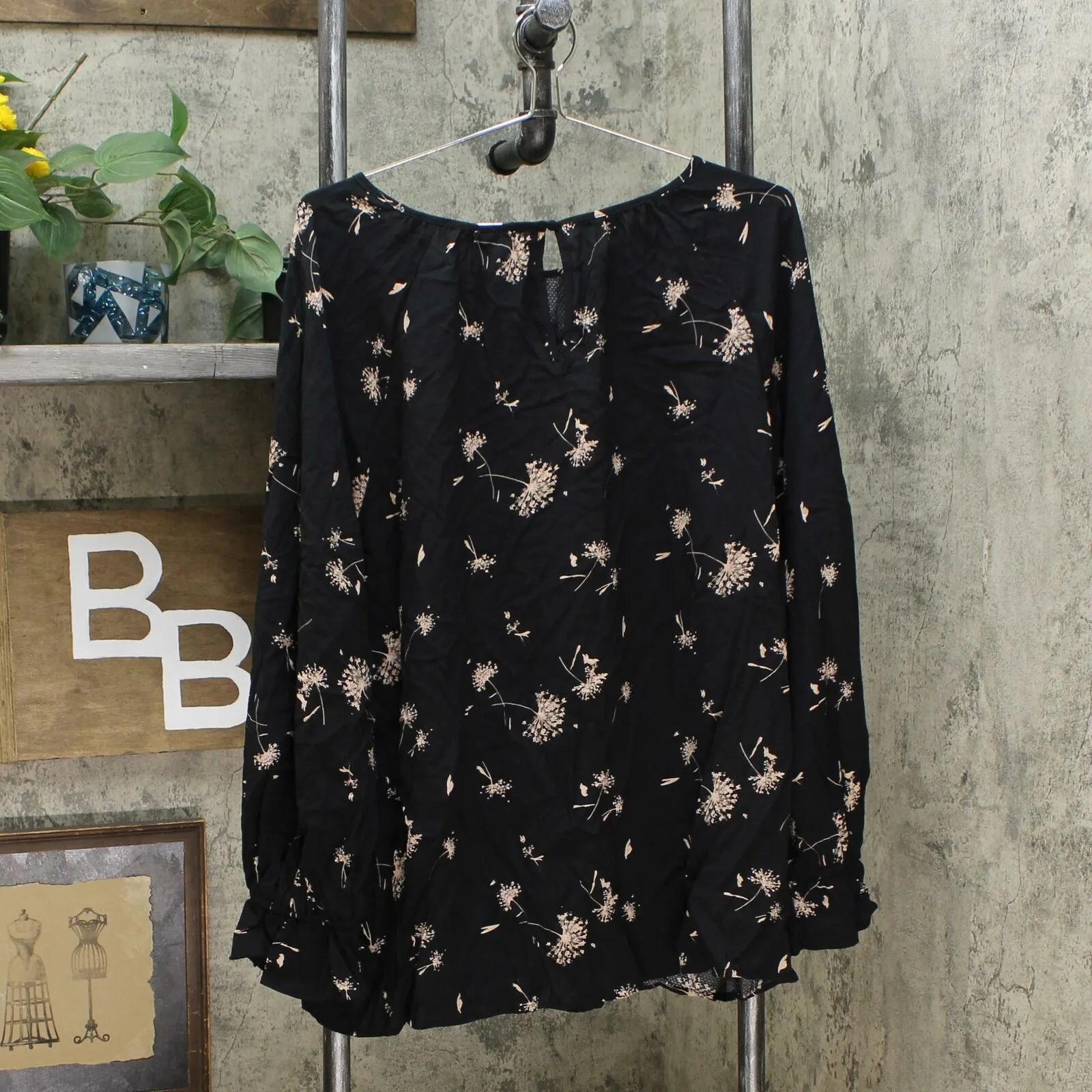 Ava & Viv Women's Plus Size Floral Print Long Sleeve Blouse