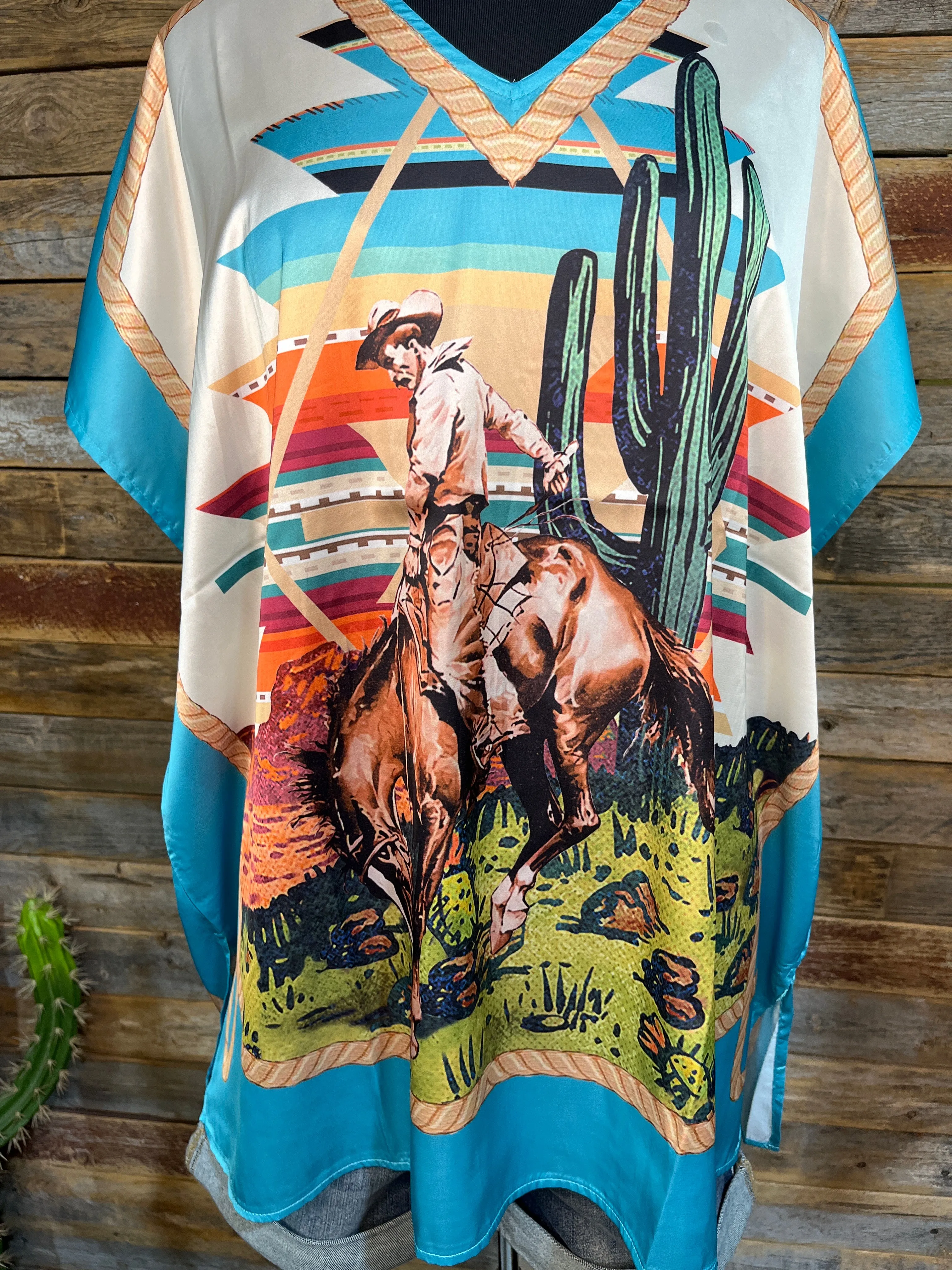 Aztec Bonc Poncho Blouse