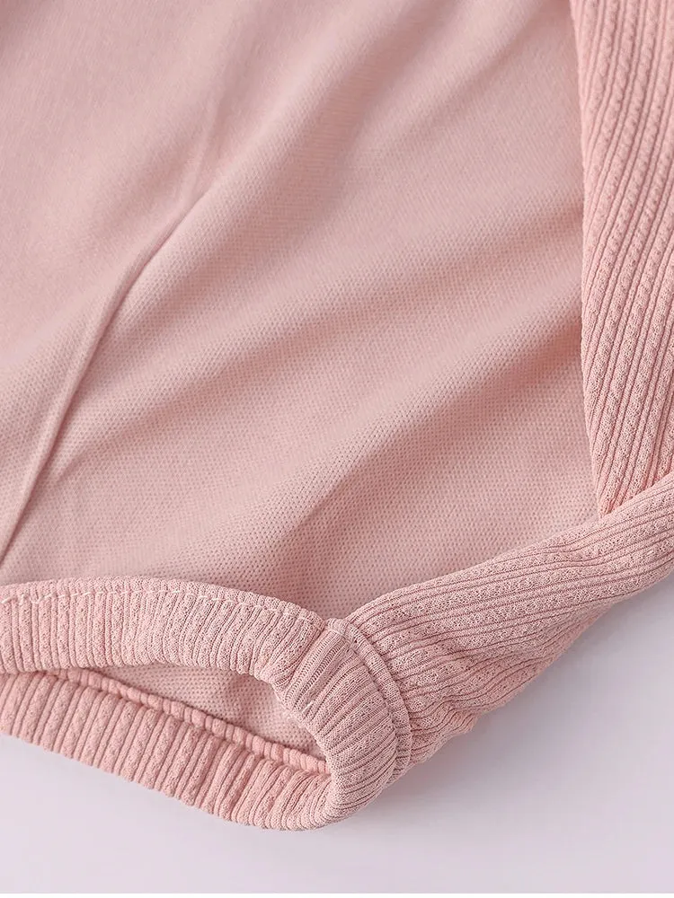 Back Tie Up Long Sleeve Top   High Waist Skirt Set