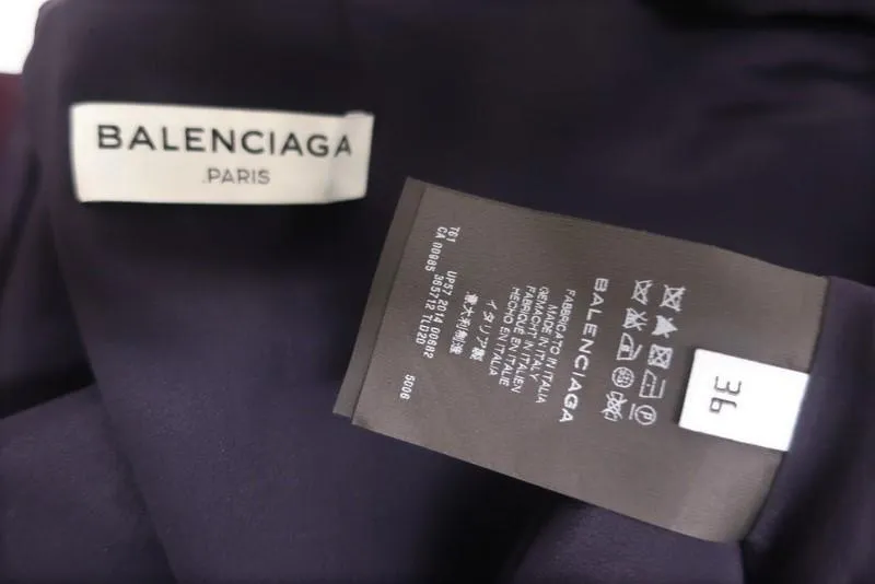 Balenciaga Fold Drape-Front Top Burgundy Satin Size 36 Sleeveless Blouse