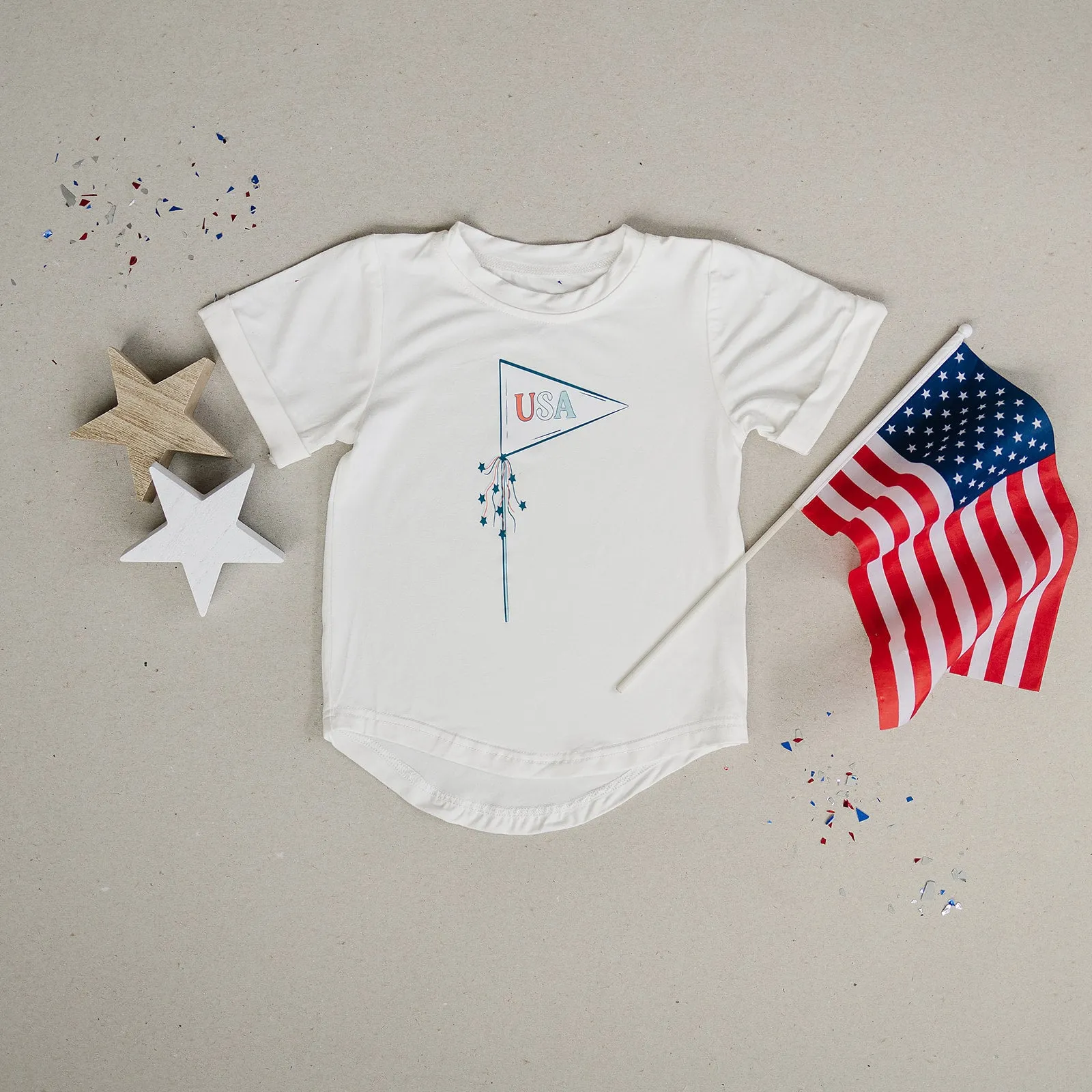 Bamboo Tee- USA Pennant