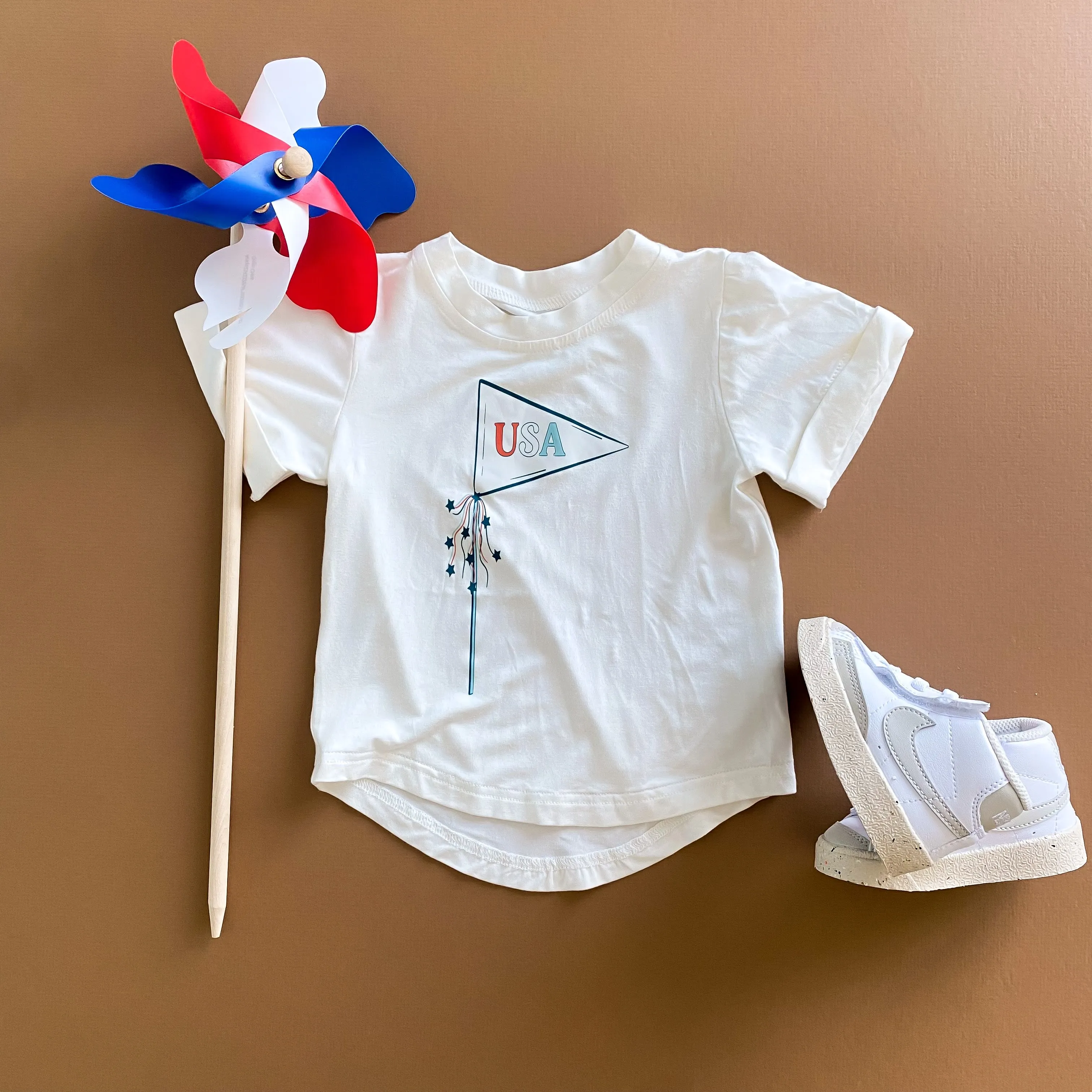 Bamboo Tee- USA Pennant