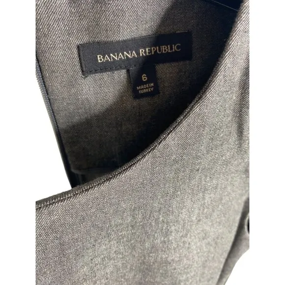 BANANA REPUBLIC WOMEN'S GRAY SLEEVELESS SHEATH DRESS SZ 4