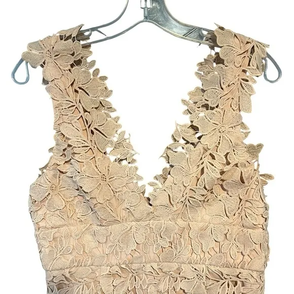 Bardot Valeria Lace Sleeveless Cocktail Sheath Dress US 8 Pink