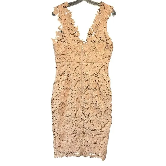 Bardot Valeria Lace Sleeveless Cocktail Sheath Dress US 8 Pink