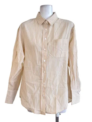 Beige Stripe Oxford Shirt