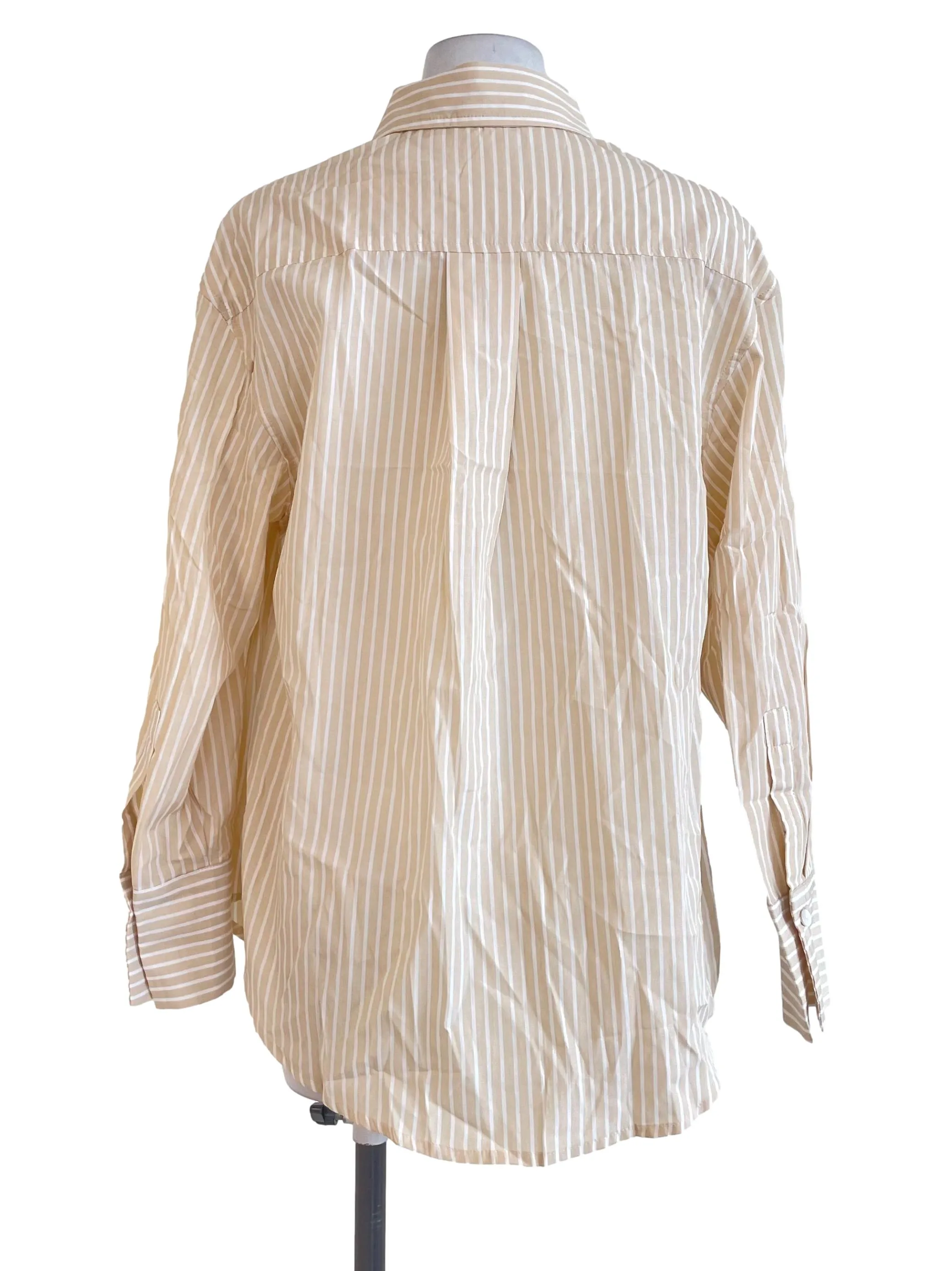 Beige Stripe Oxford Shirt