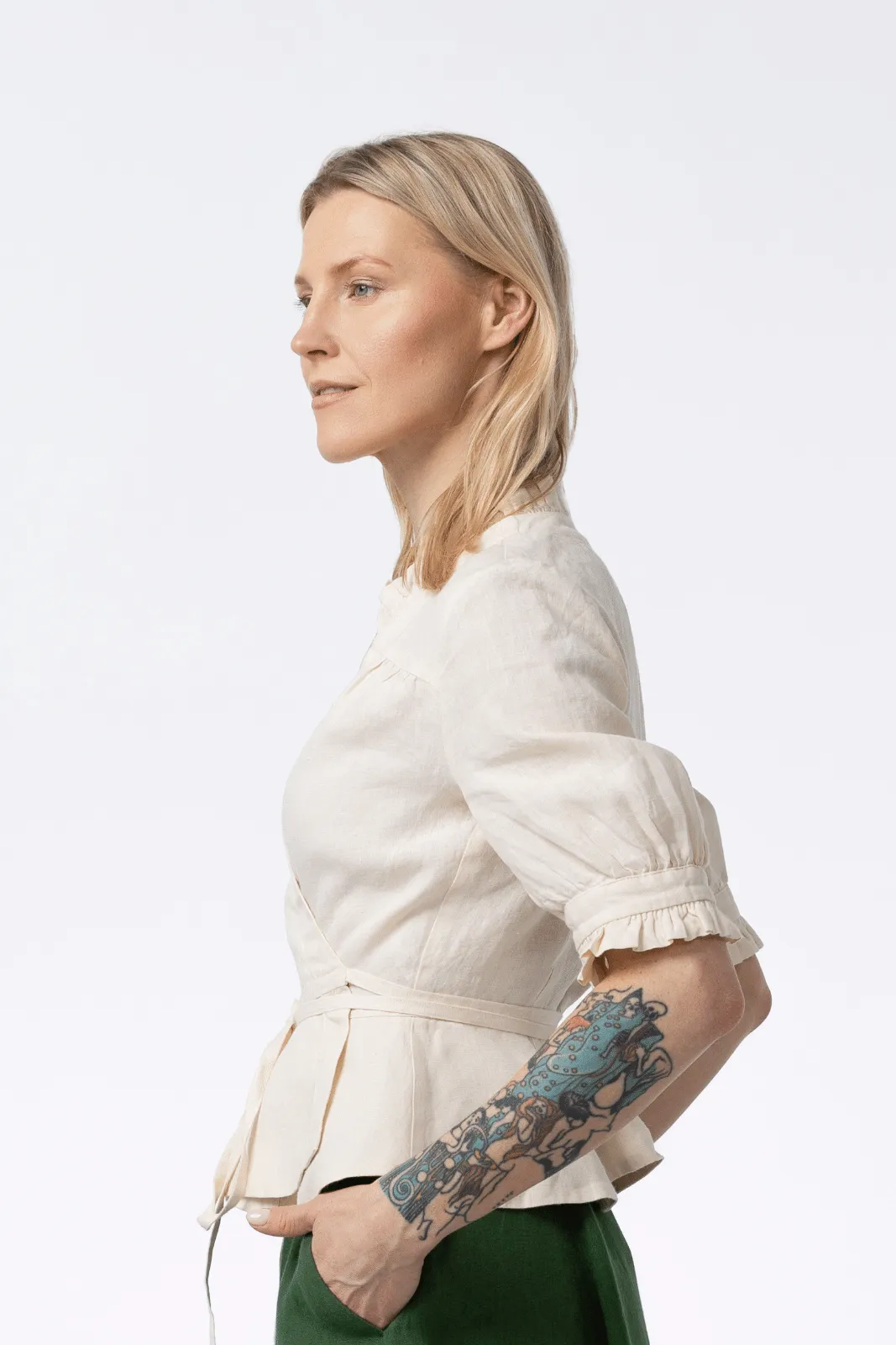 Bennet Blouse, Short Sleeve, Milky White