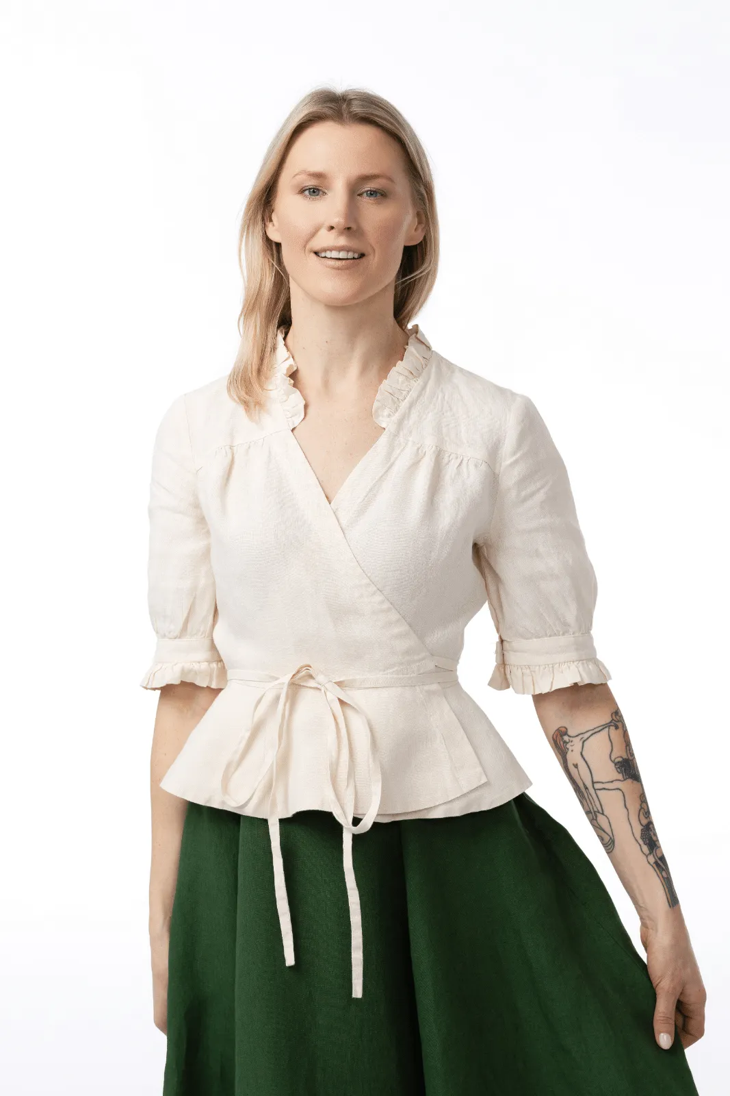 Bennet Blouse, Short Sleeve, Milky White