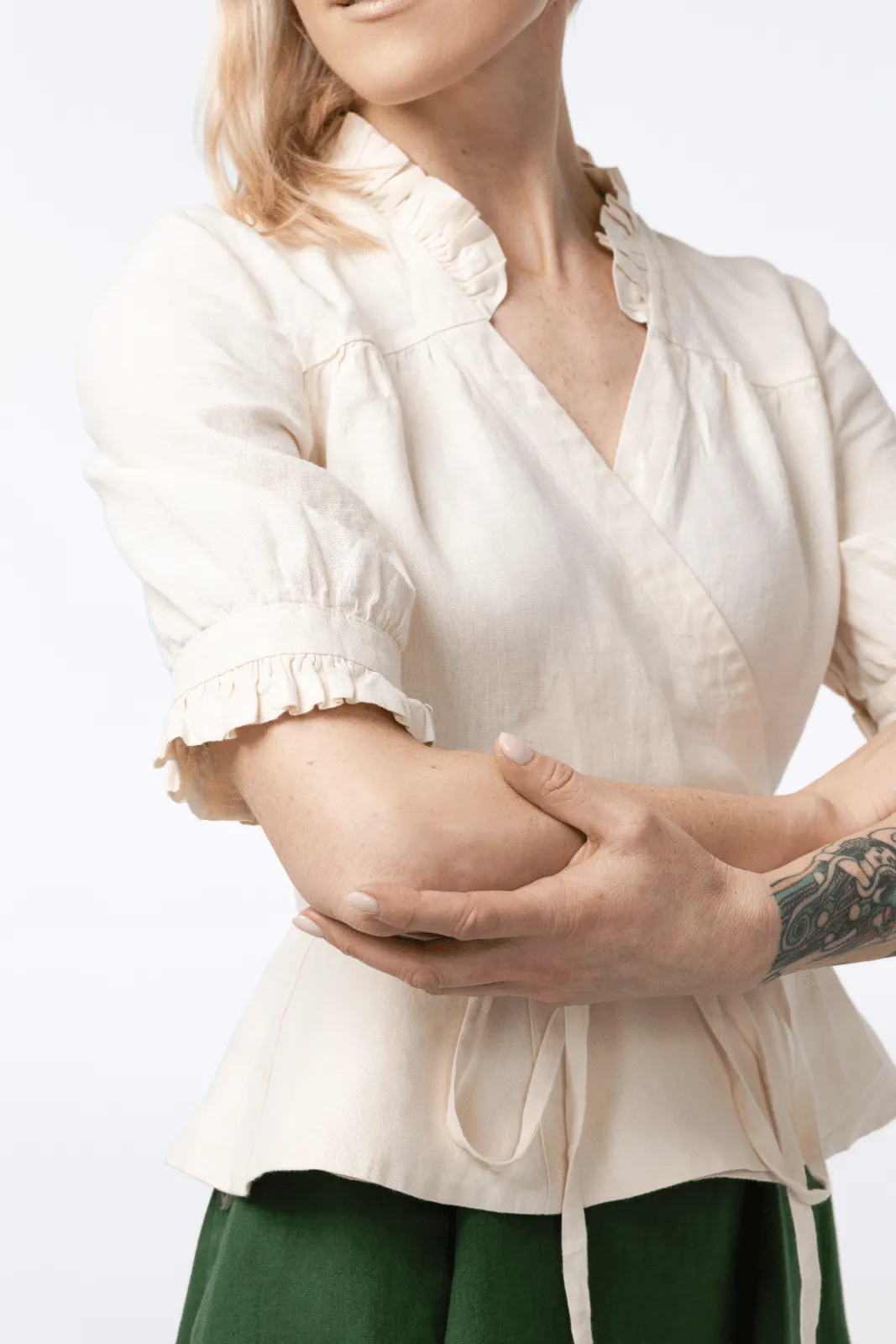Bennet Blouse, Short Sleeve, Milky White