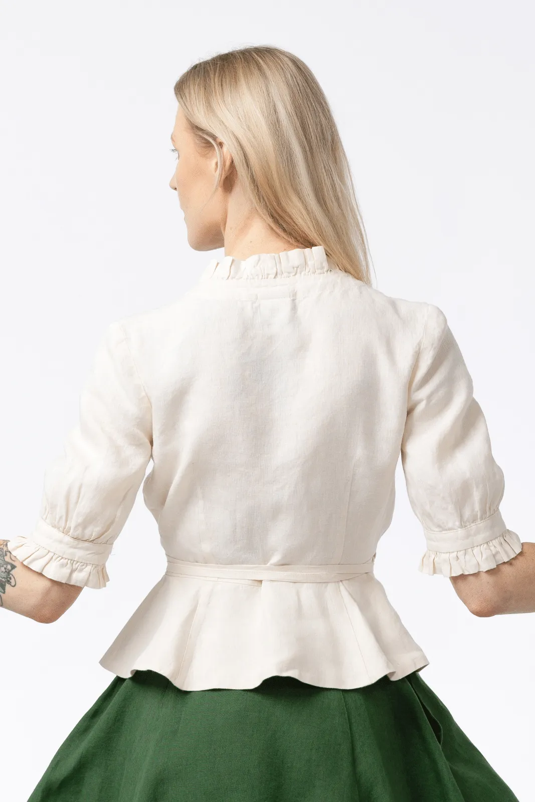 Bennet Blouse, Short Sleeve, Milky White