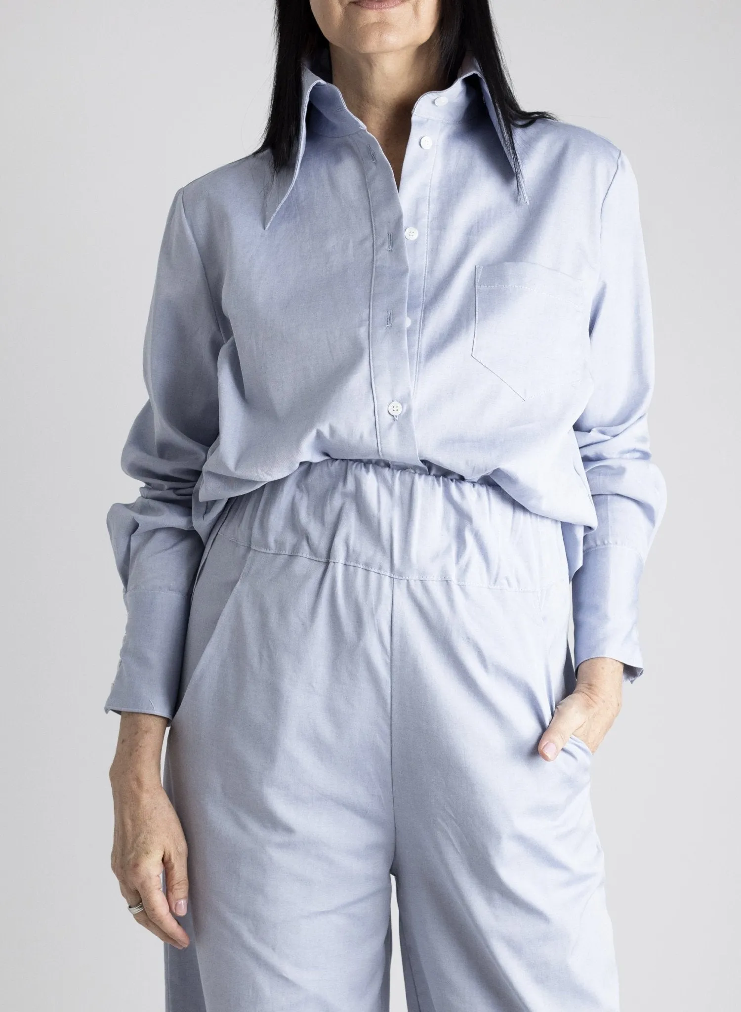 Big Collar Shirt - Oxford Blue