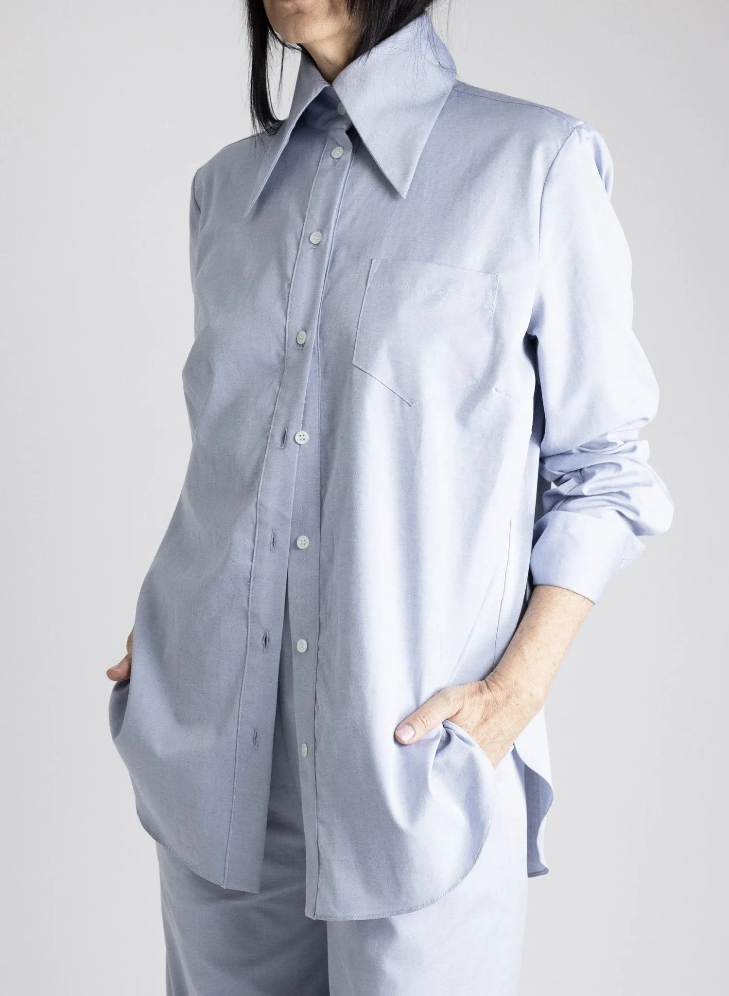 Big Collar Shirt - Oxford Blue