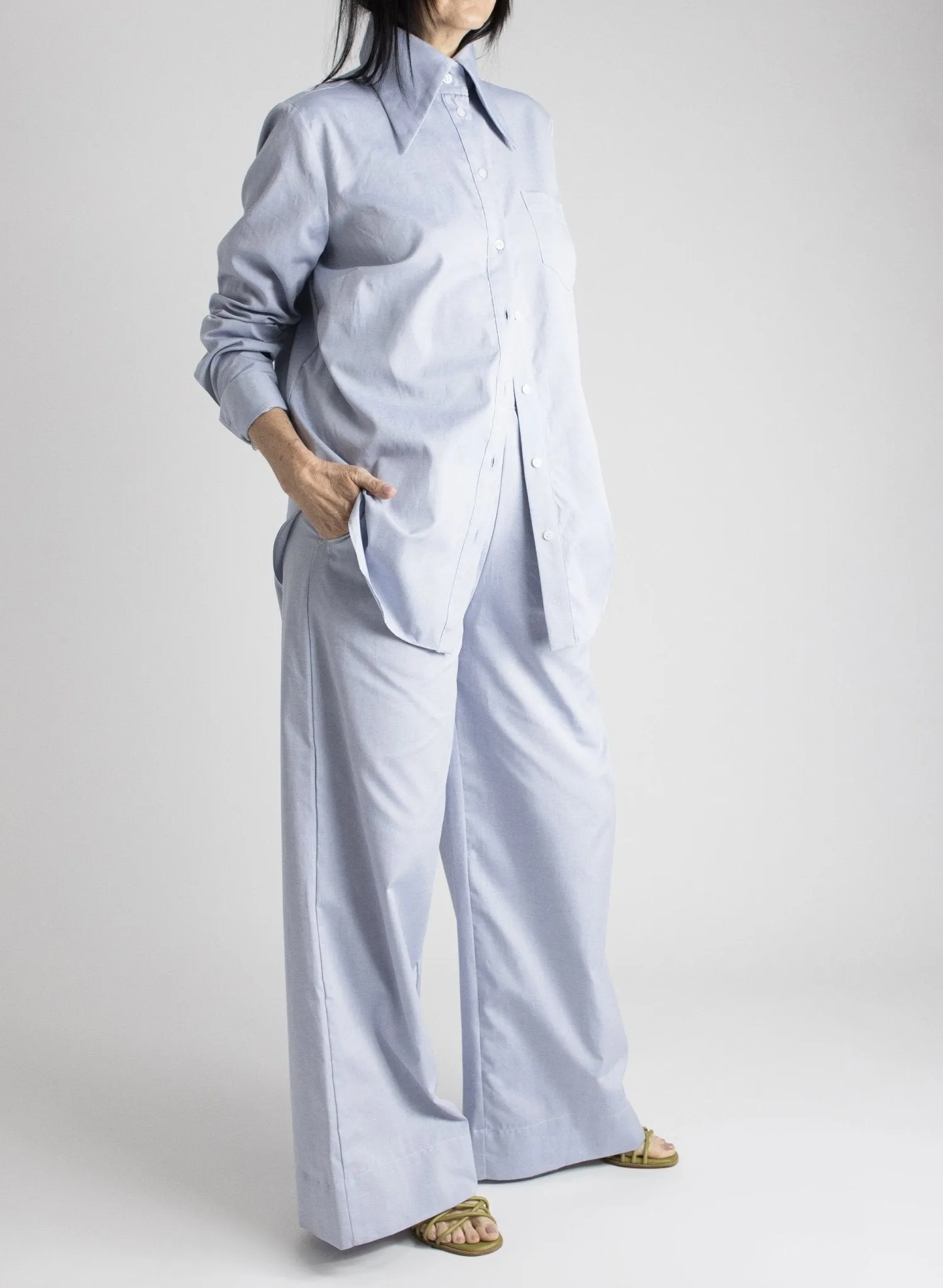 Big Collar Shirt - Oxford Blue