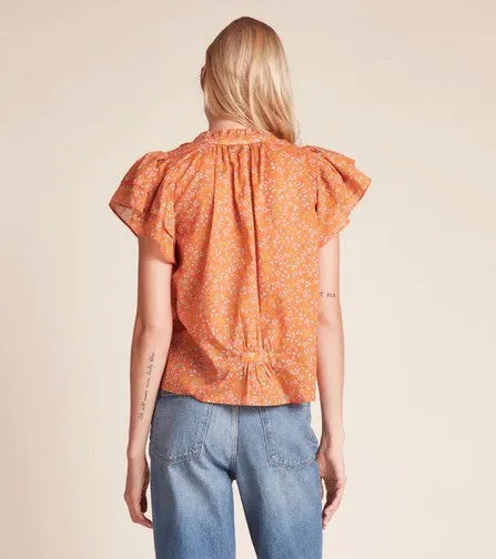 Birds of Paradise Clover Blouse - Tumeric Ivy