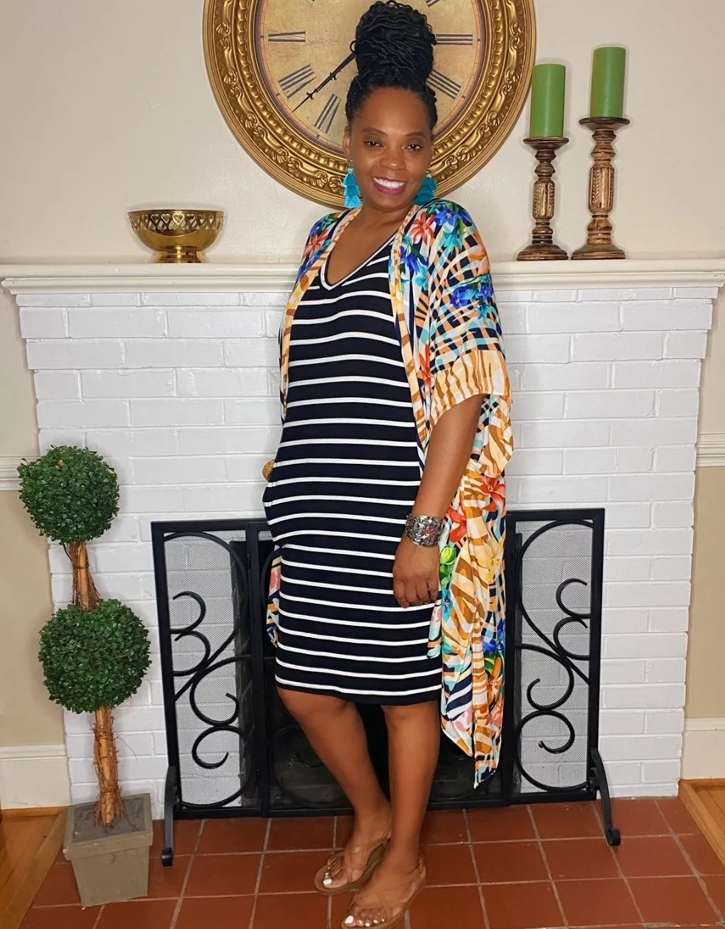 Black & White Stripe T-Shirt Dress