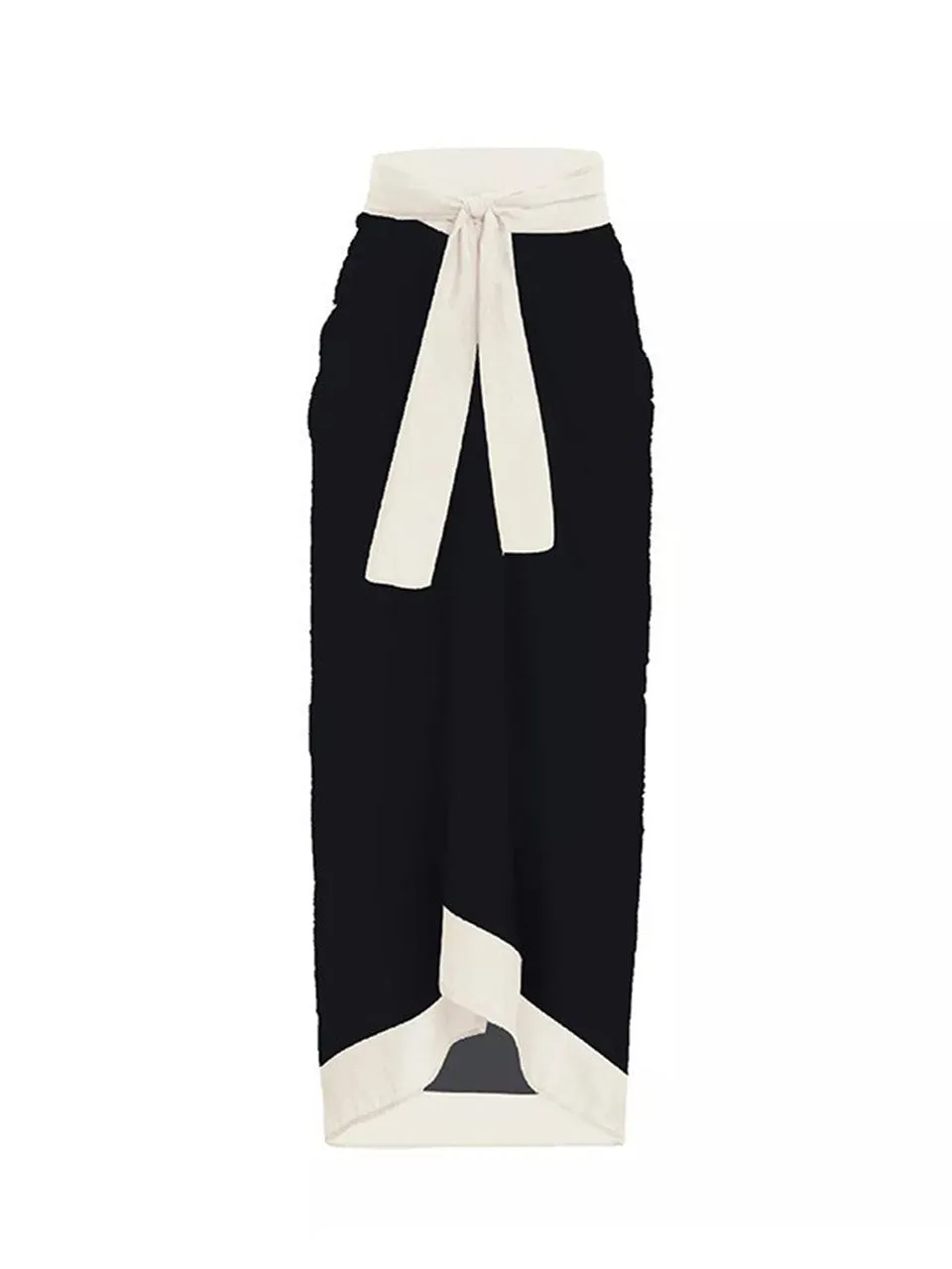 Black And White Flower One Piece With Bathing Suit Wrap Skirt