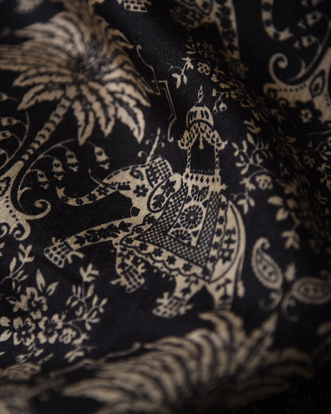 Black Pure Handloom Silk Embroidered Saree With Contrast Tussar Silk Blouse