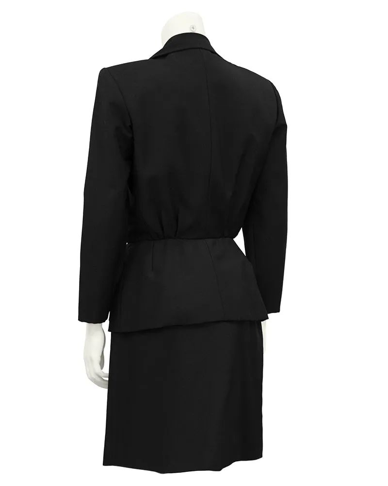 Black Skirt Suit with Peplum